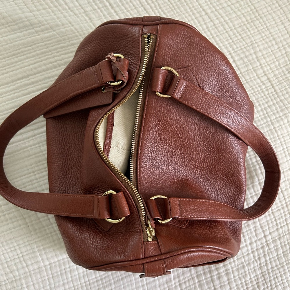 Genuine leather bowling style bag/ purse